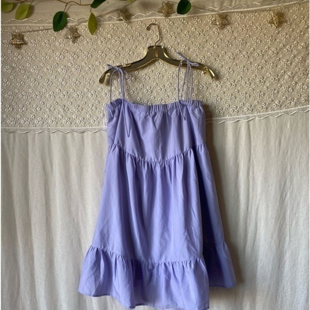 Babydoll dress tie sleeves light purple small by eigres